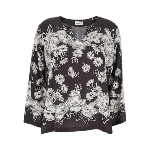 P.A.R.O.S.H. Floral Print V-Neck Blouse