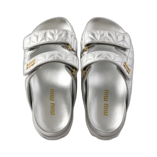 Matelassé-Effect Sandals