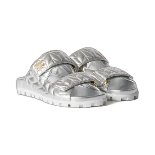 Matelassé-Effect Sandals