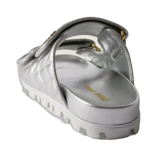 Matelassé-Effect Sandals