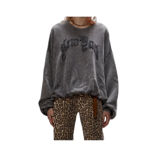 R13 Crew Neck Pullover Sweatshirt
