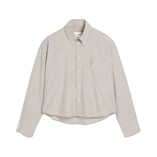 Ami Paris Ami De Coeur Striped Long-Sleeved Shirt