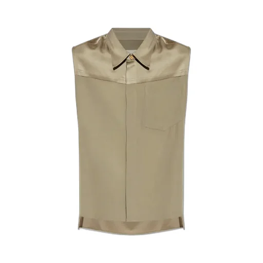 Lapel Sleeveless Shirt