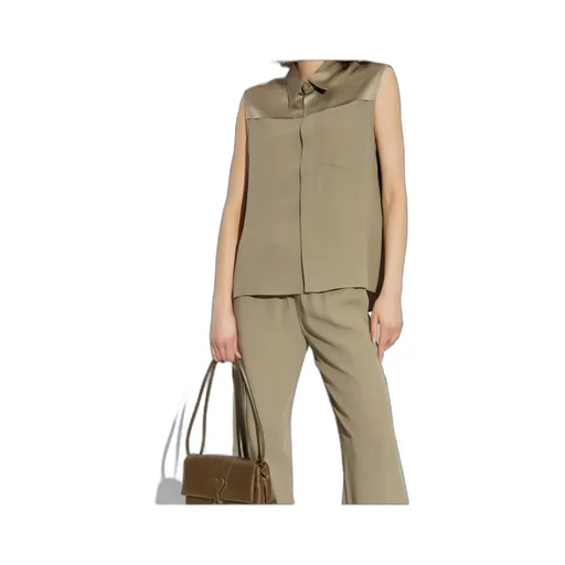 Lapel Sleeveless Shirt