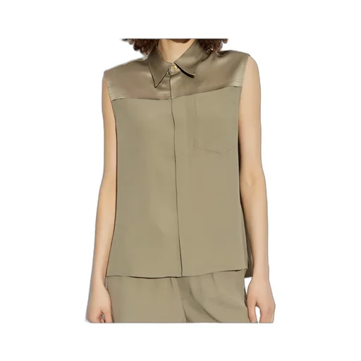 Lapel Sleeveless Shirt
