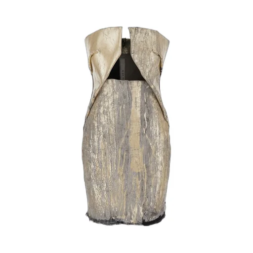 Rick Owens Metallic Distressed Dress