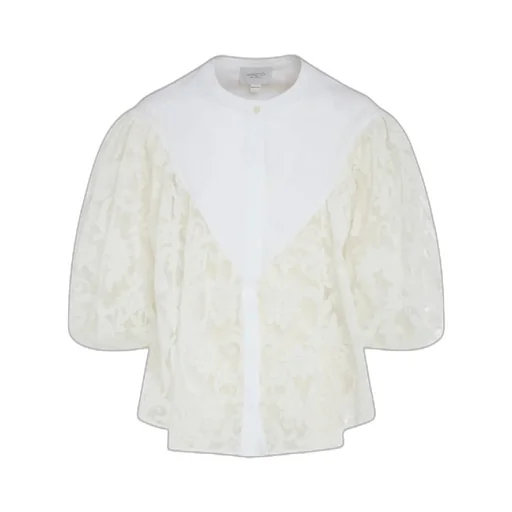 Giambattista Valli Lace Puff Sleeve Top