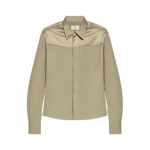 Ami Paris Ami De Coeur Long-Sleeved Plain Shirt