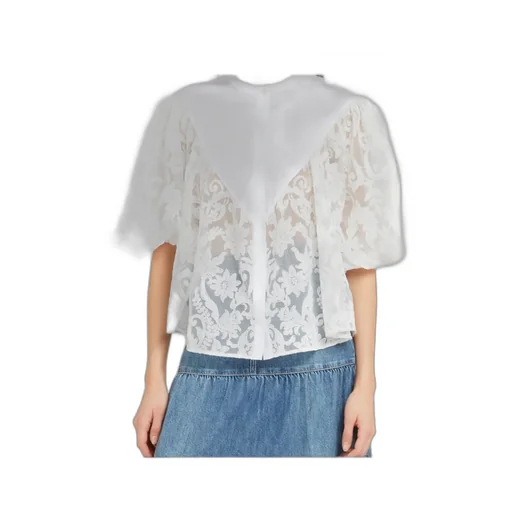 Giambattista Valli Lace Puff Sleeve Top