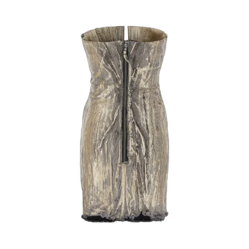 Rick Owens Metallic Distressed Dress