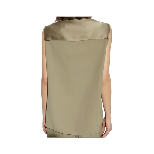 Lapel Sleeveless Shirt