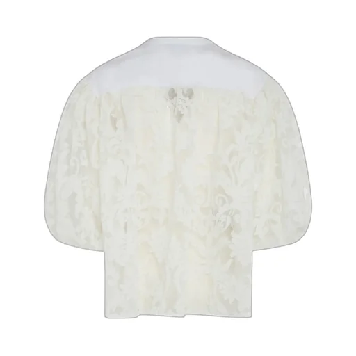 Giambattista Valli Lace Puff Sleeve Top