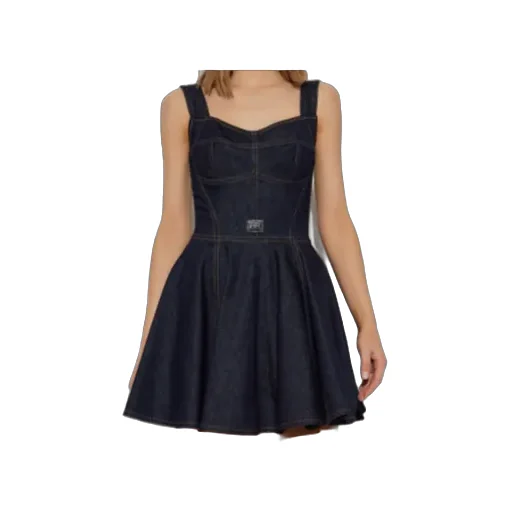 Dolce & Gabbana Logo Plaque Sleeveless Denim Dress