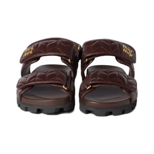 Miu Miu Logo-Lettering Quilted Sandals