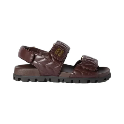 Miu Miu Logo-Lettering Quilted Sandals