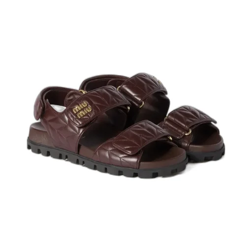Miu Miu Logo-Lettering Quilted Sandals