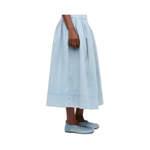 Lace-Up Ballerinas In Crystal-Embellished Denim