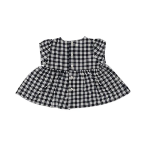 Il Gufo Gingham Seersucker Top