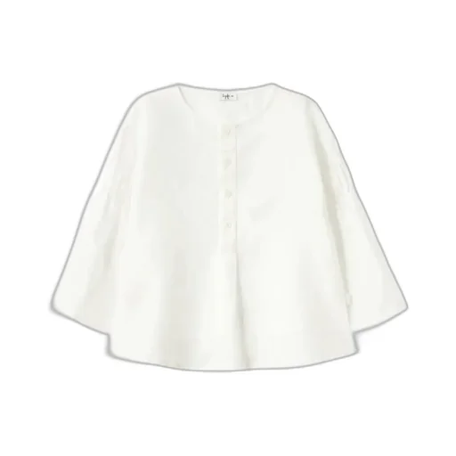 Il Gufo Bell-Sleeve Crewneck Blouse