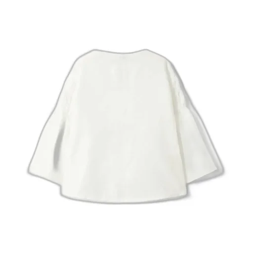 Il Gufo Bell-Sleeve Crewneck Blouse