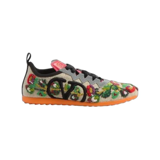 Valentino Chromathon Embroidered Lace-Up Sneakers