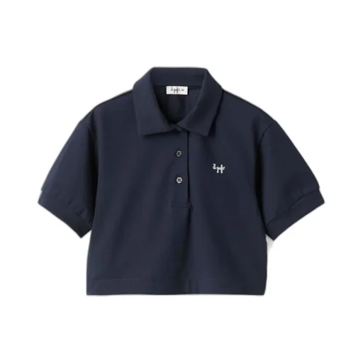 Il Gufo Logo Embroidered Cropped Polo Shirt