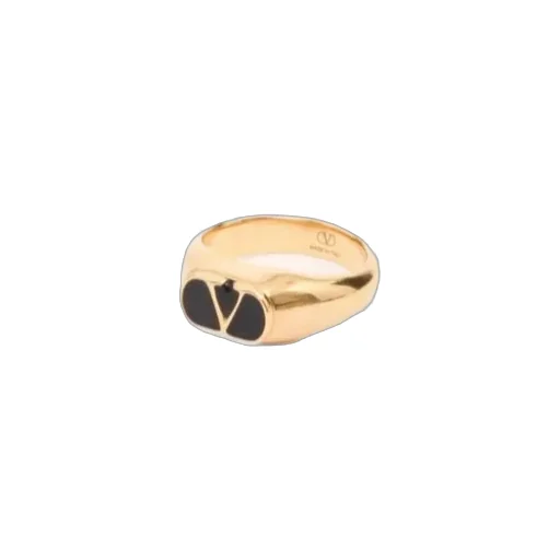 Vlogo Signature Metal And Enamel Chevalier Ring