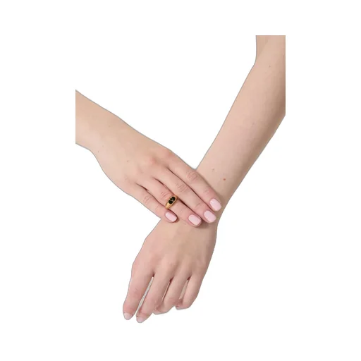 Vlogo Signature Metal And Enamel Chevalier Ring