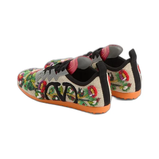 Valentino Chromathon Embroidered Lace-Up Sneakers