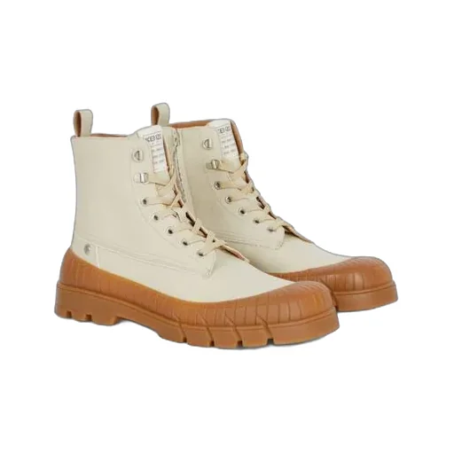 Lace-Up Boots In Canvas Kenzo-Gobi