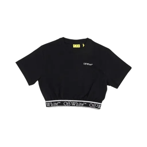 Off-White Kids Bookish Crewneck Cropped T-Shirt