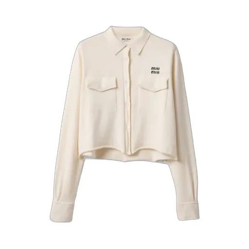 Miu Miu Button-Up Cropped Knitted Cardigan