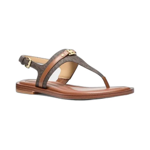 Michael Michael Kors Mandy Signature Logo T-Strap Sandals