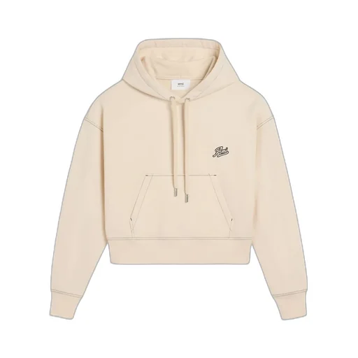 Ami Paris Logo Embroidered Drawstring Hoodie