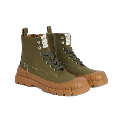 Lace-Up Boots In Canvas Kenzo-Gobi