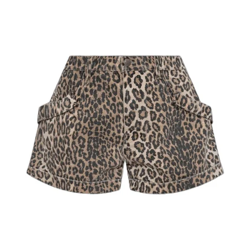 R13 Leopard Printed Pouch Pocket Shorts