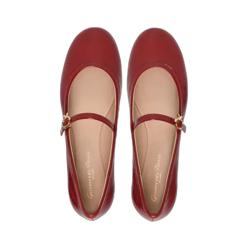 Gianvito Rossi Carla Buckle-Strap Ballerina Shoes