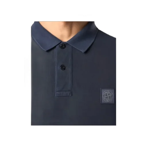 Stone Island Compass-Patch Buttoned Polo Shirt