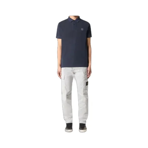Stone Island Compass-Patch Buttoned Polo Shirt