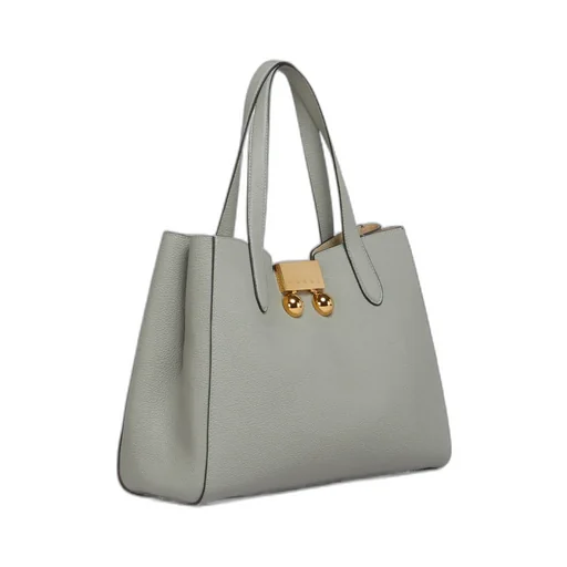 Grey Leather Trunkaroo Tote Handbag