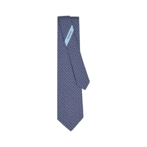 Square Gancini Print Silk Tie