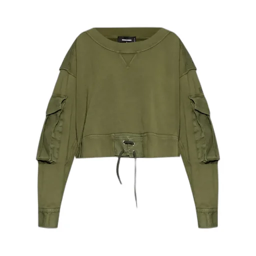 Dsquared2 Boat Neck Distressed Cargo Sweatshirt