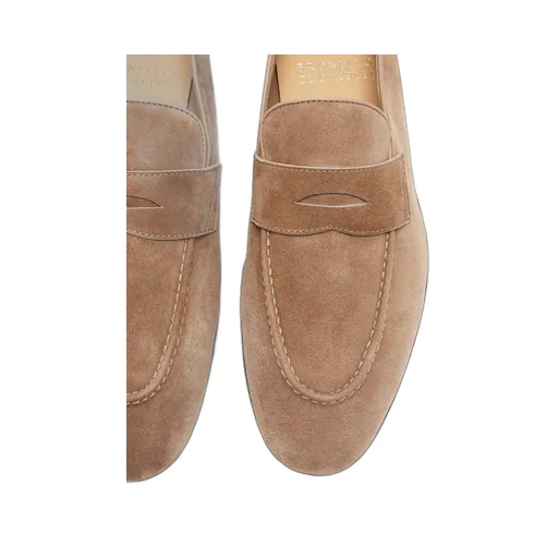 Brunello Cucinelli Almond Toe Slip-On Loafers