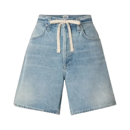 Drawstring Denim Shorts