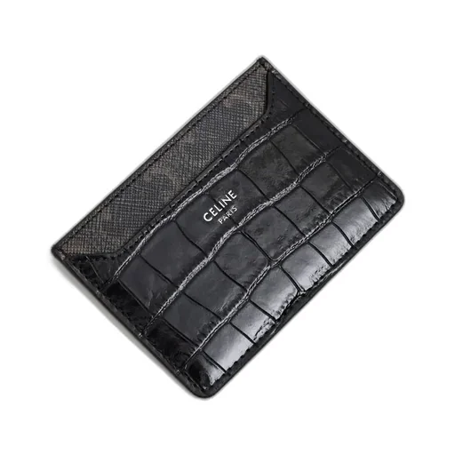 Card Holder In Triomphe Canvas And Crocodile Embossed Calfskin