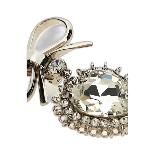 Alessandra Rich Pendant Heart Bow Earrings