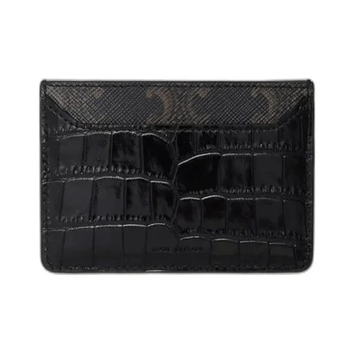 Card Holder In Triomphe Canvas And Crocodile Embossed Calfskin