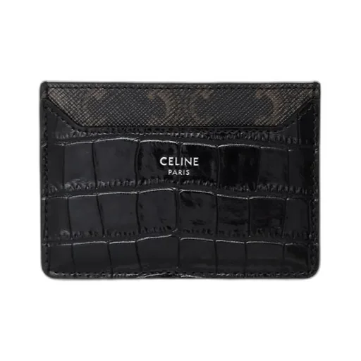 Card Holder In Triomphe Canvas And Crocodile Embossed Calfskin