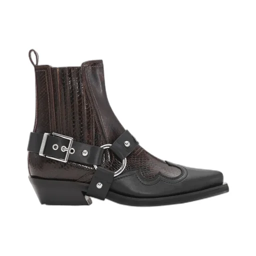 Dark Burgundy Low Cut Western Chelsea Boots