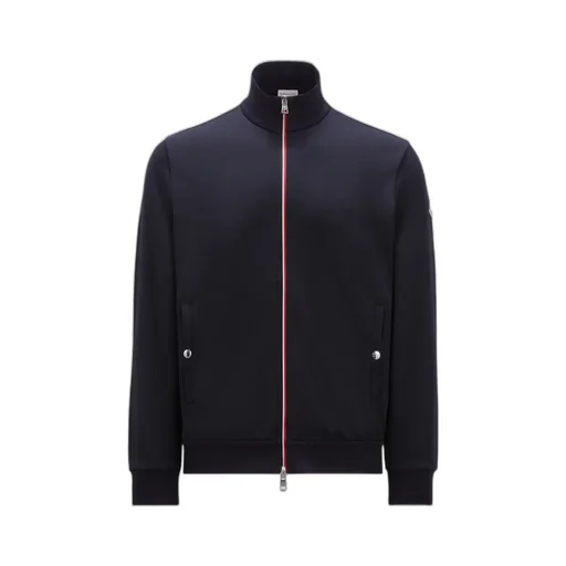 Tricolor-Trimmed Cotton Zip-Up Sweatshirt